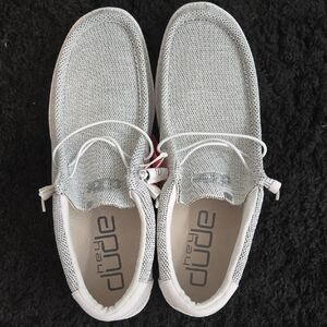 Hey Dude Light Gray Knit Loafers